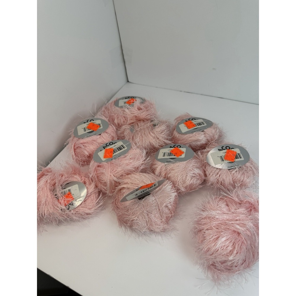 Peacock Eyelash Yarn Lot Made Italy Pink 10 Balls
